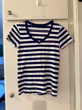 Ralph Lauren preppy nautical fisherman polo v neck